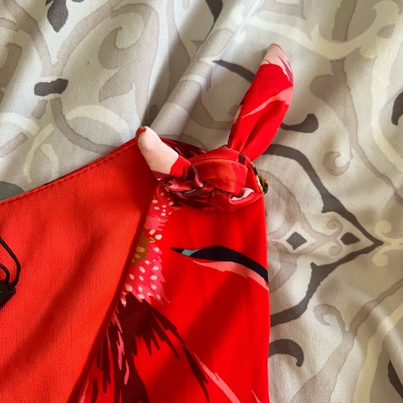 NWT T Tahari Orange Floral Print Maxi Dress - Picture 4 of 6